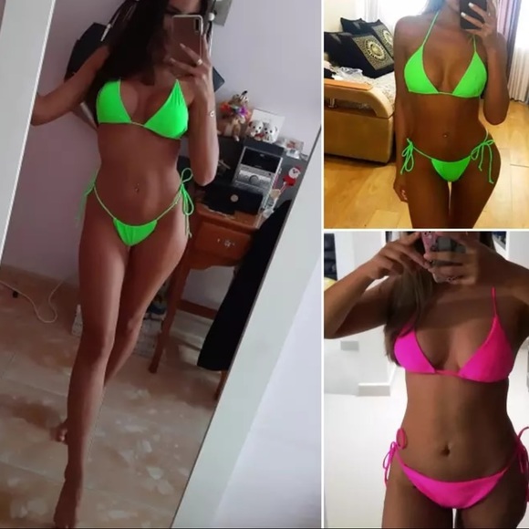 Sexy Pink Neon Small Bikini - Picture 2 of 3